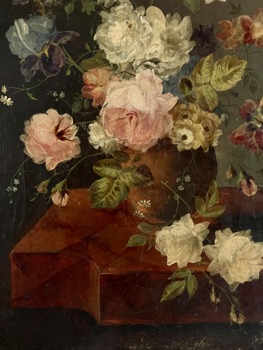 Paire de bouquets de fleurs fin 18ème/début 19ème siècle -photo-4