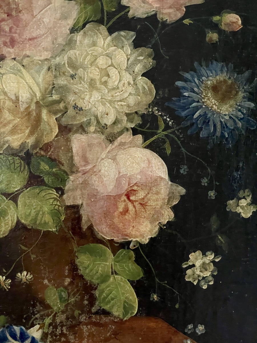 Paire de bouquets de fleurs fin 18ème/début 19ème siècle -photo-1