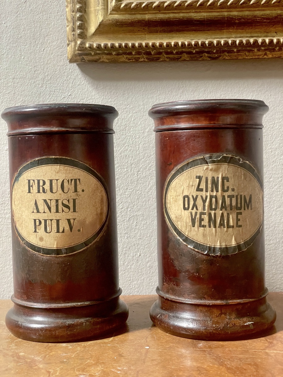 Two 19th-century Wooden Medicine Chests 