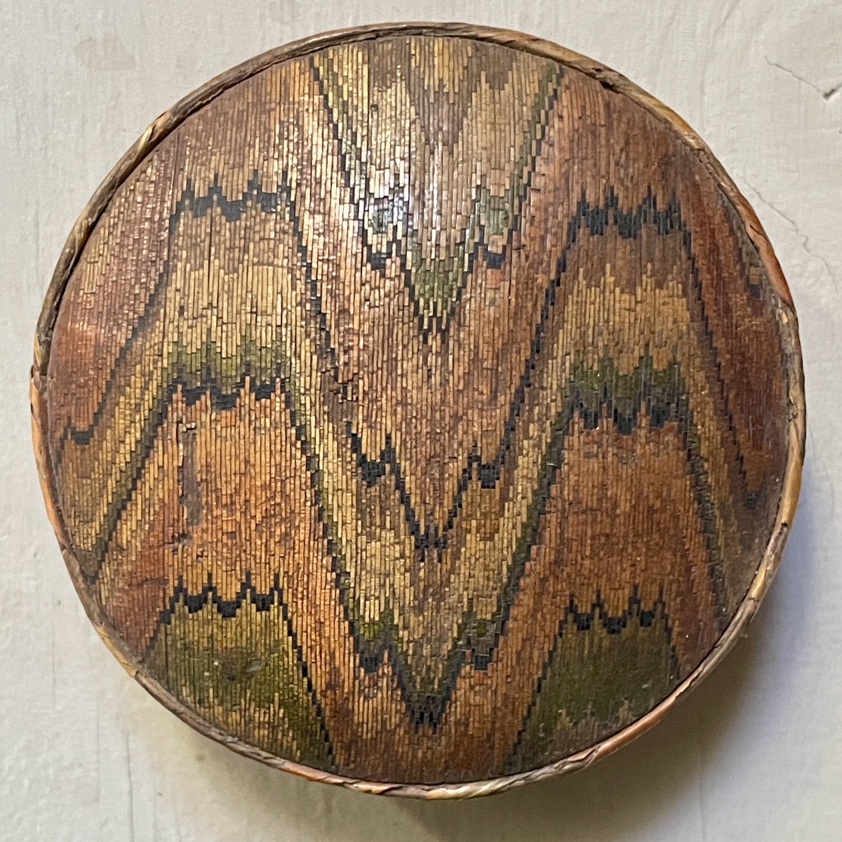 Boîte en marqueterie de paille début 18ème