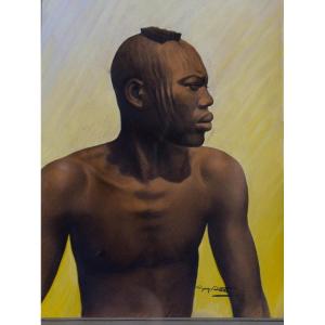 Africanist Pastel Signed “gerorges Cretelle”