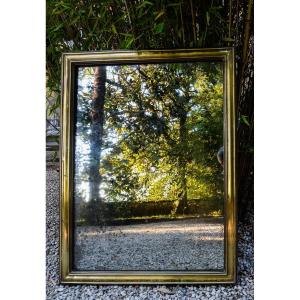 19th Century Brass Bistro Mirror