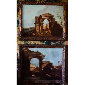 Pair Of Large Venetian Caprices