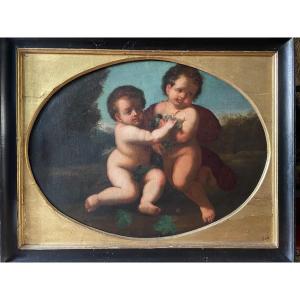 Large Putti Painting From The 17th Century
