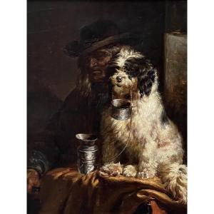 Portrait D’un Chien De Johannes Siegwald Dahl (1827-1902)