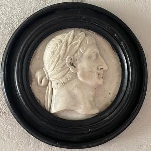 Pair Of Neoclassical Roman Emperor Medallions 