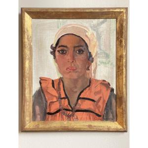 Portrait d’une Magrébine de Jean- Désirée Bascoulès ( 1886-1976 )