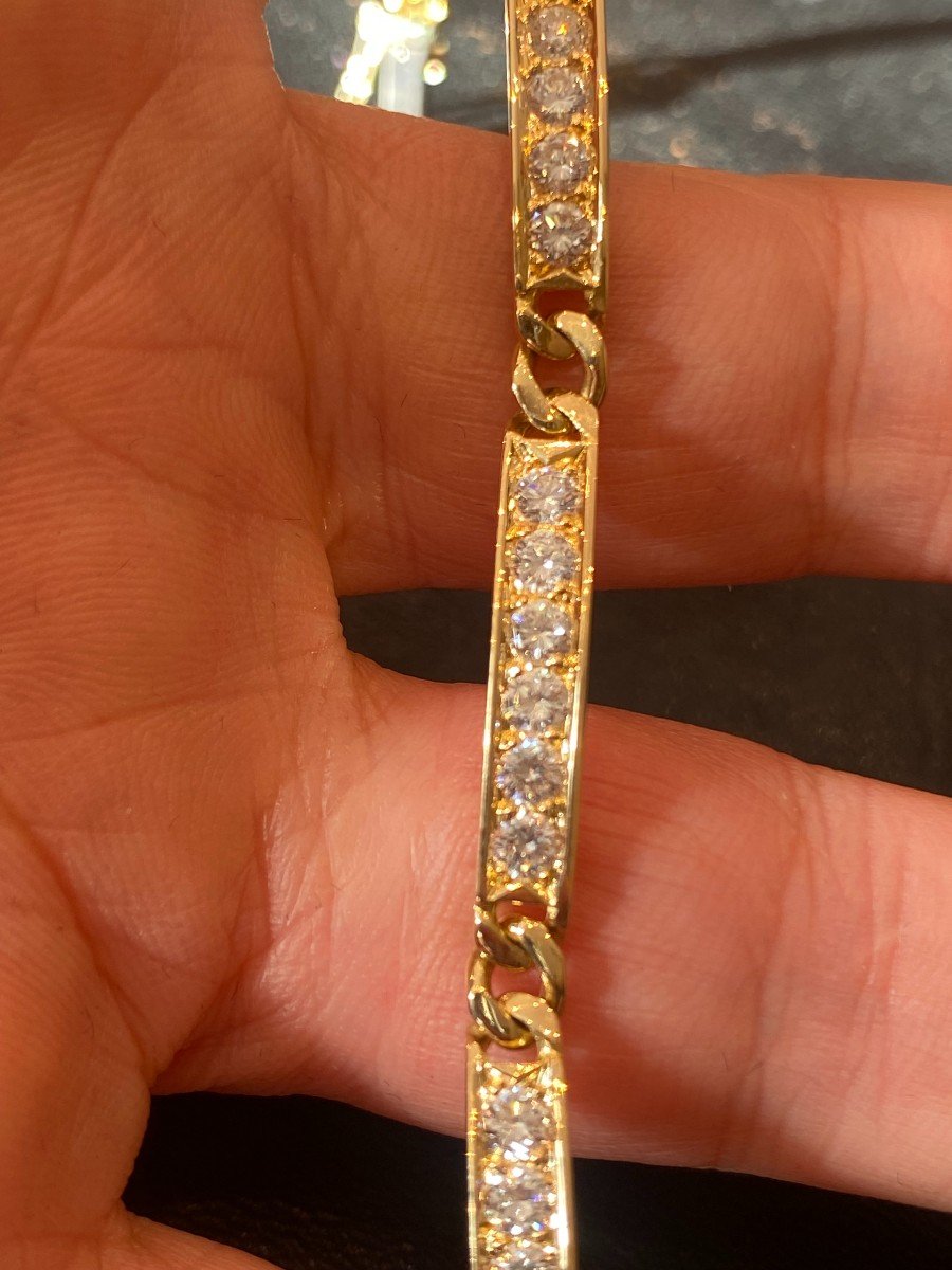 Bracelet Ligne En Or Jaune Et Diamants