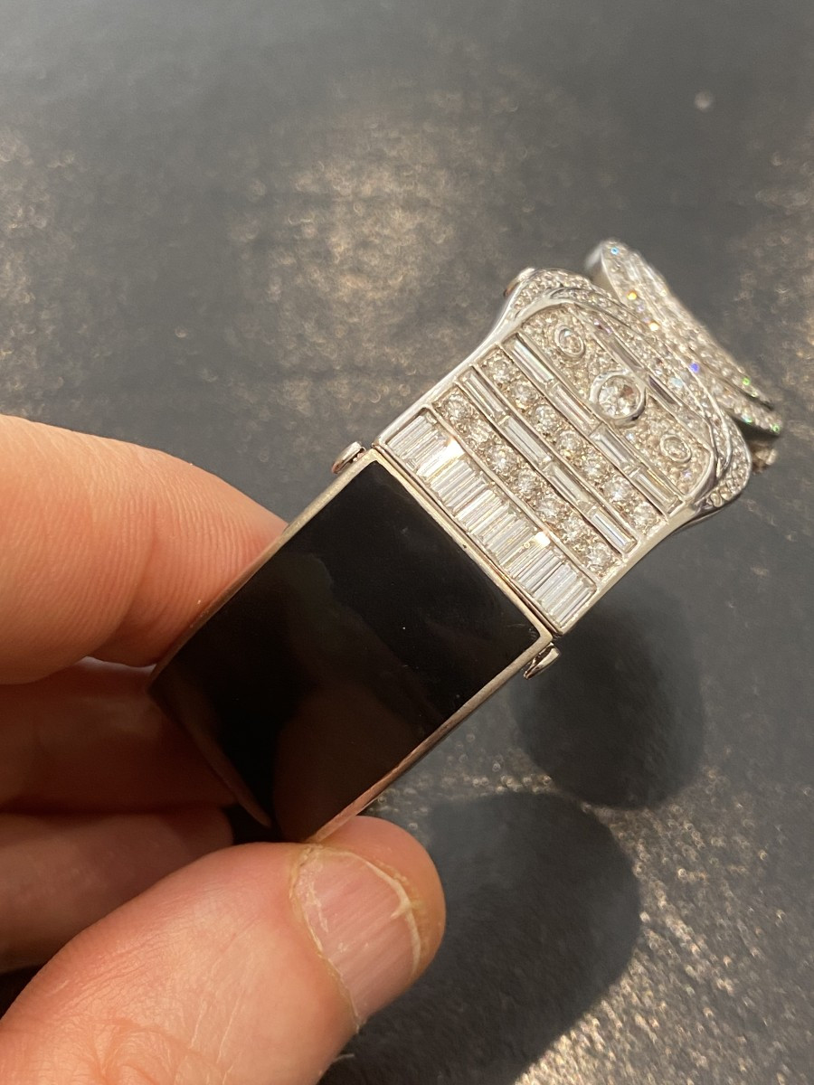 Ivanka Trump Gold, Diamond, Black Enamel Important Bracelet-photo-2
