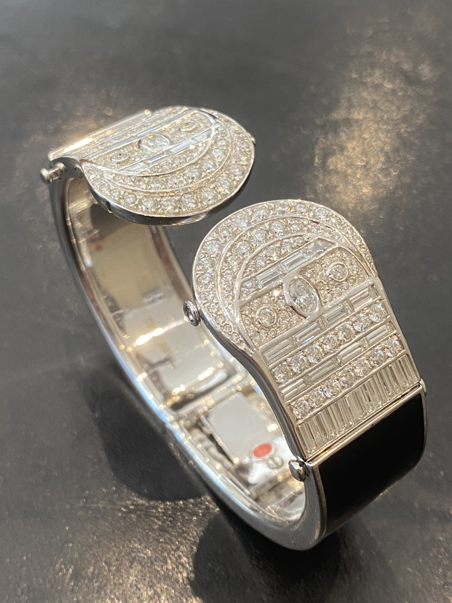Ivanka Trump Gold, Diamond, Black Enamel Important Bracelet