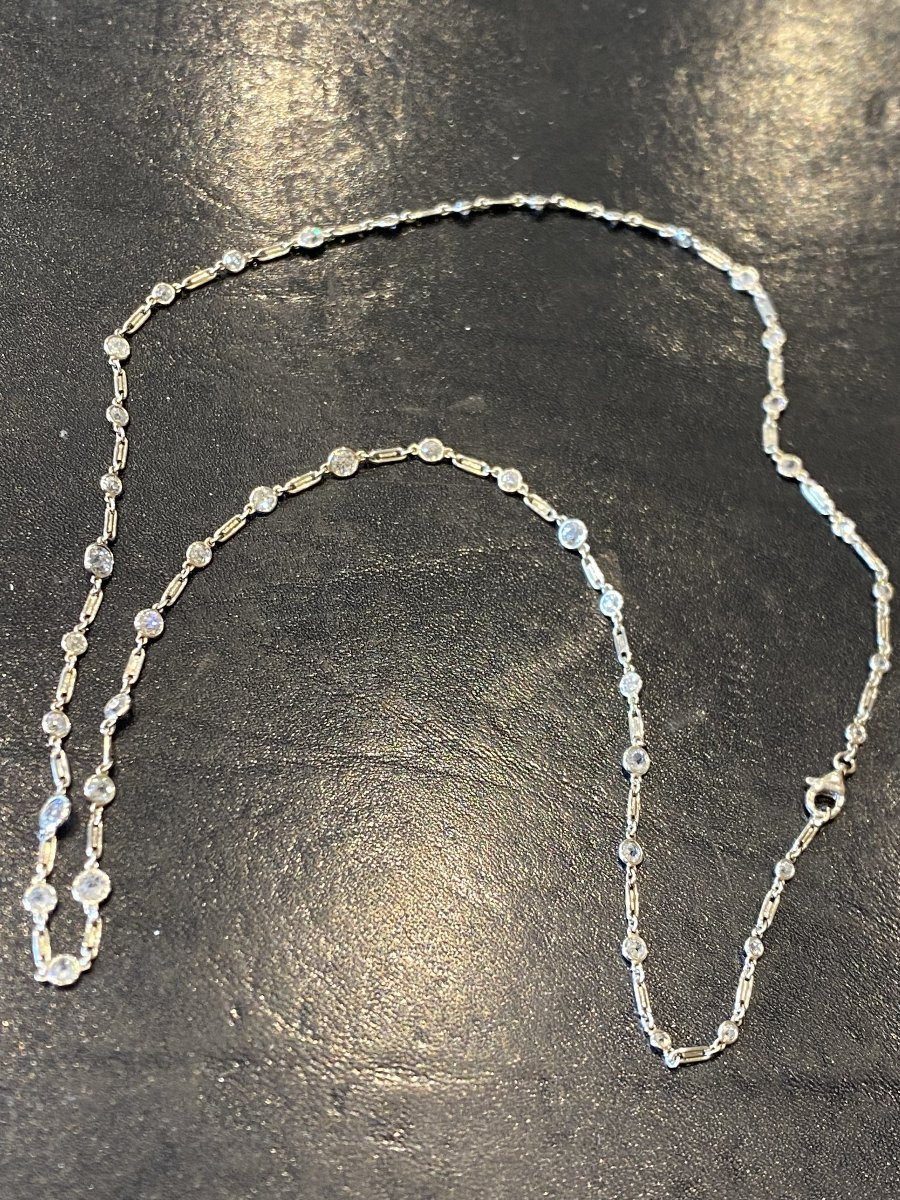 collier or vers 1950 avec 4 carats de diamants-photo-2