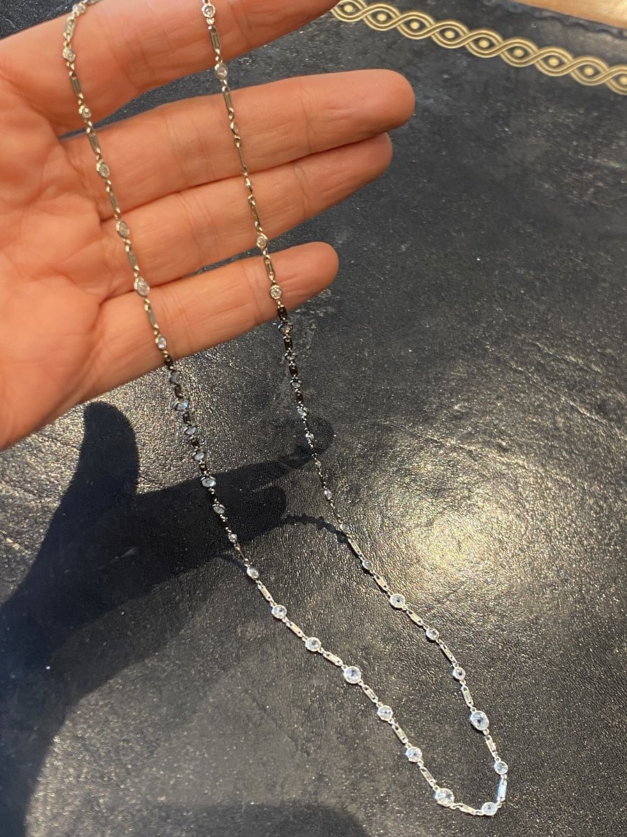 collier or vers 1950 avec 4 carats de diamants-photo-4