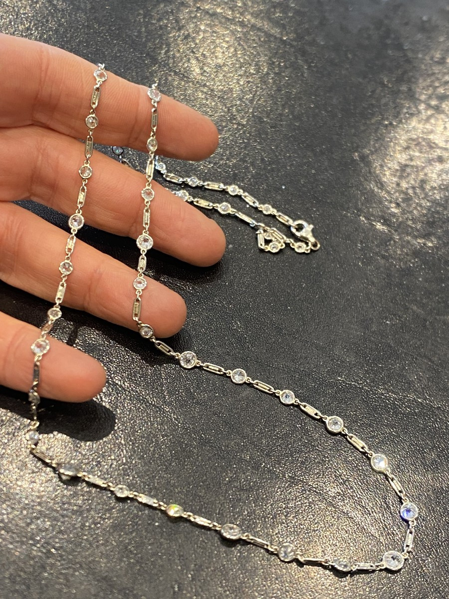 collier or vers 1950 avec 4 carats de diamants