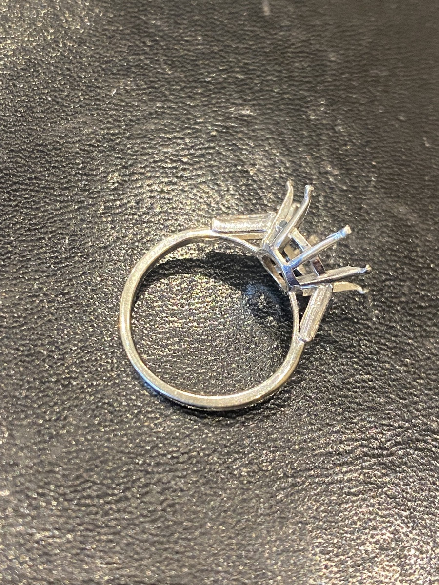 Monture de bague pour un diamant solitaire or et platine -photo-3