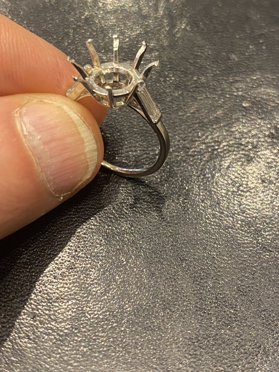 Monture de bague pour un diamant solitaire or et platine -photo-4