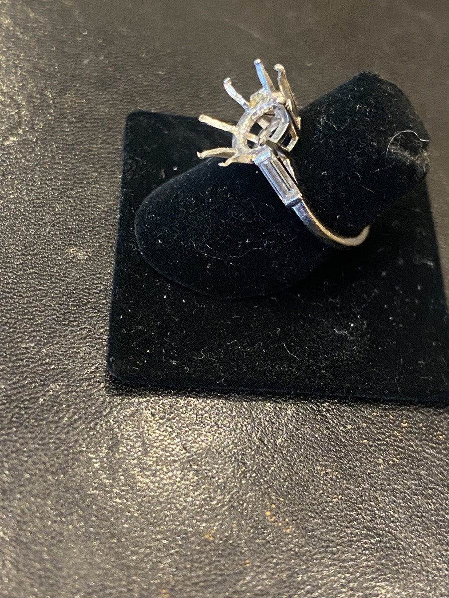 Monture de bague pour un diamant solitaire or et platine -photo-4