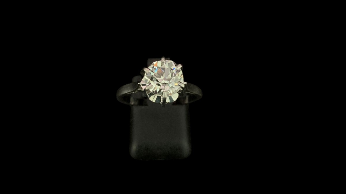 bague or et platine diamant 1,70 carats solitaire-photo-2