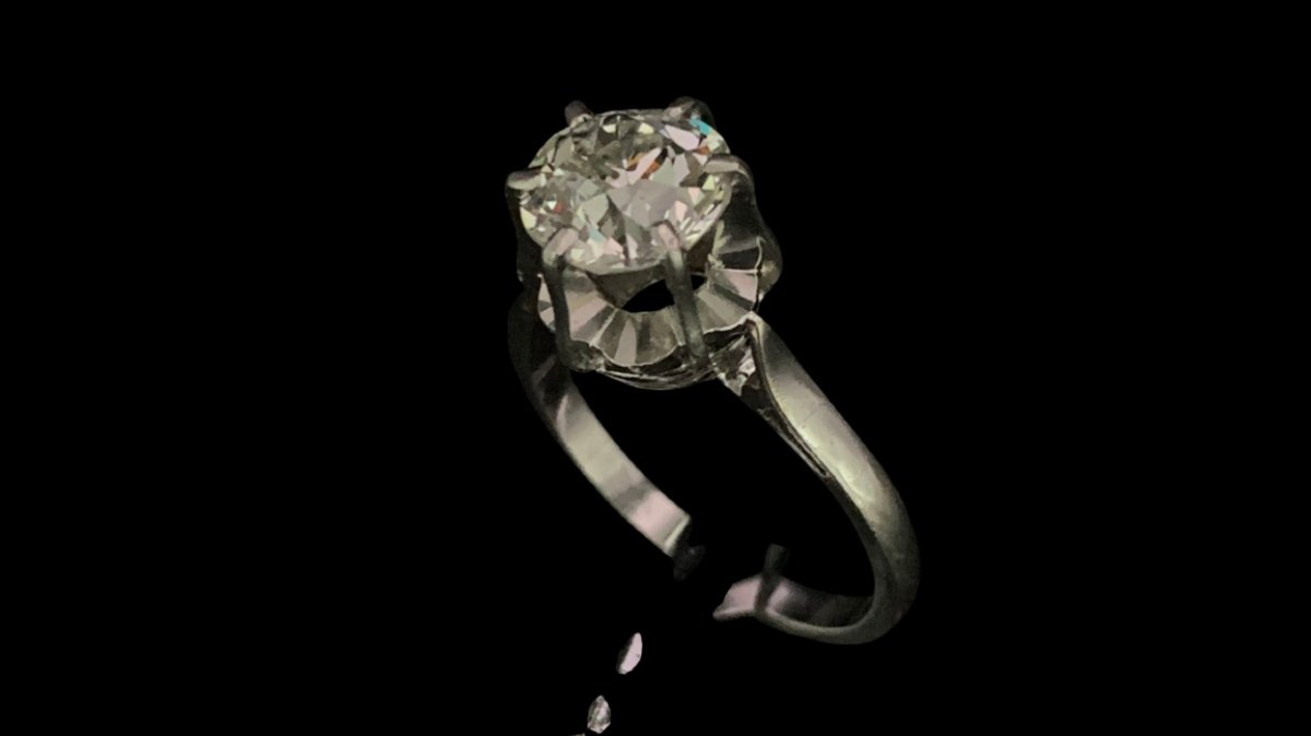 bague or et platine diamant 1,70 carats solitaire-photo-4