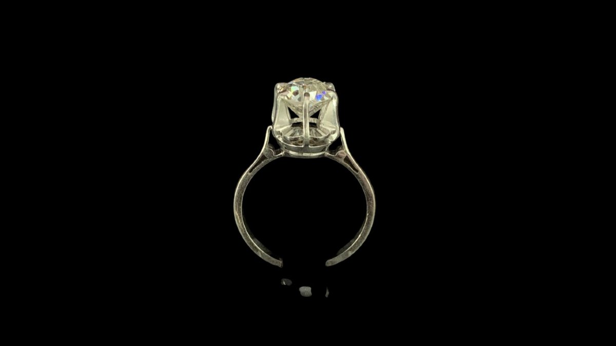 bague or et platine diamant 1,70 carats solitaire-photo-5