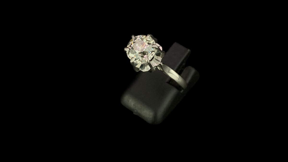bague or et platine diamant 1,70 carats solitaire-photo-6