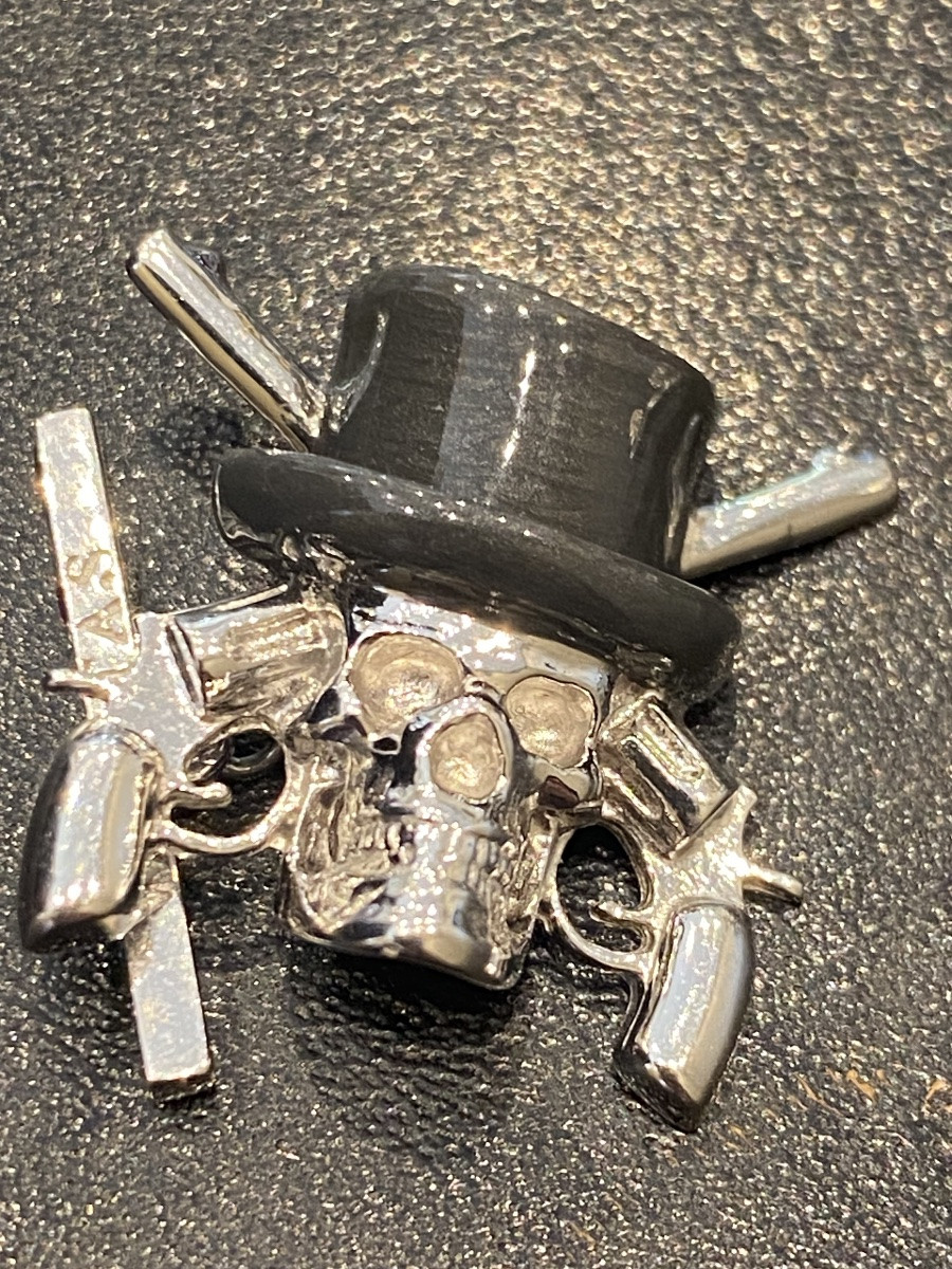 18 Ct White Gold 750 Skull Cufflinks-photo-3