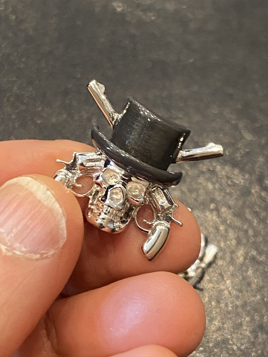 18 Ct White Gold 750 Skull Cufflinks-photo-4