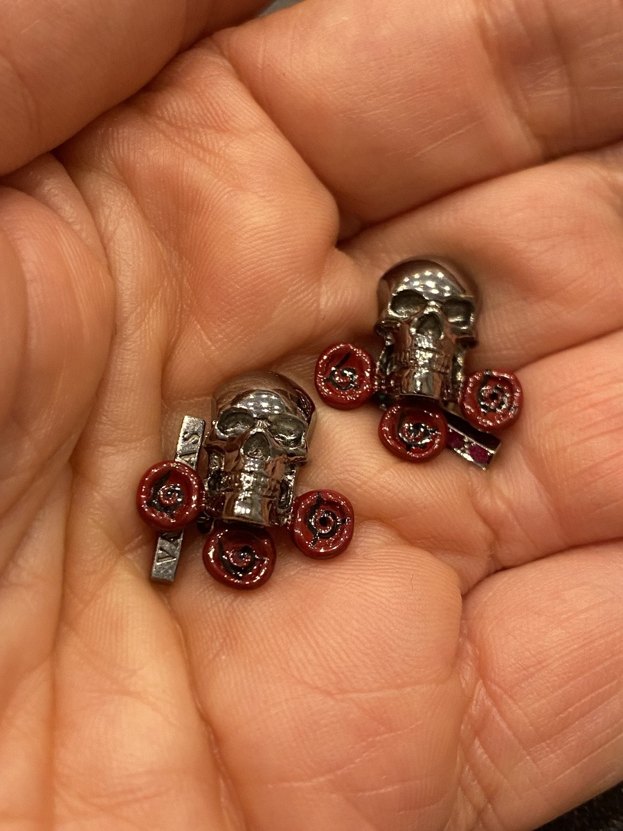 Black Gold 750 Skull Cufflinks-photo-3