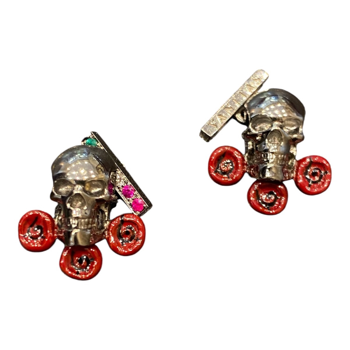 Black Gold 750 Skull Cufflinks-photo-2