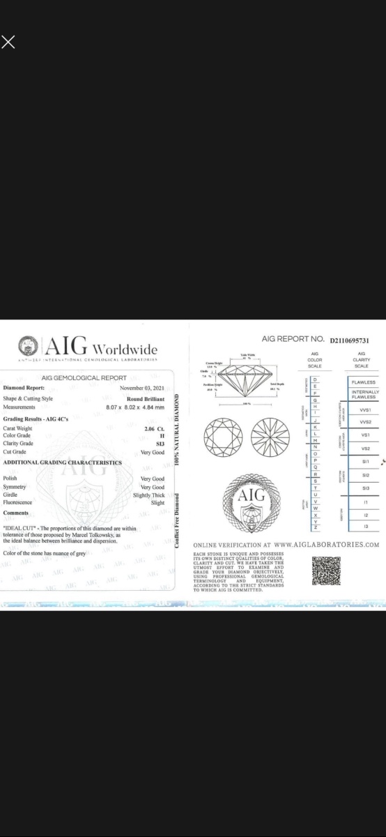 Ring Solitaire Diamond 2.06 Carats With Certificate-photo-2