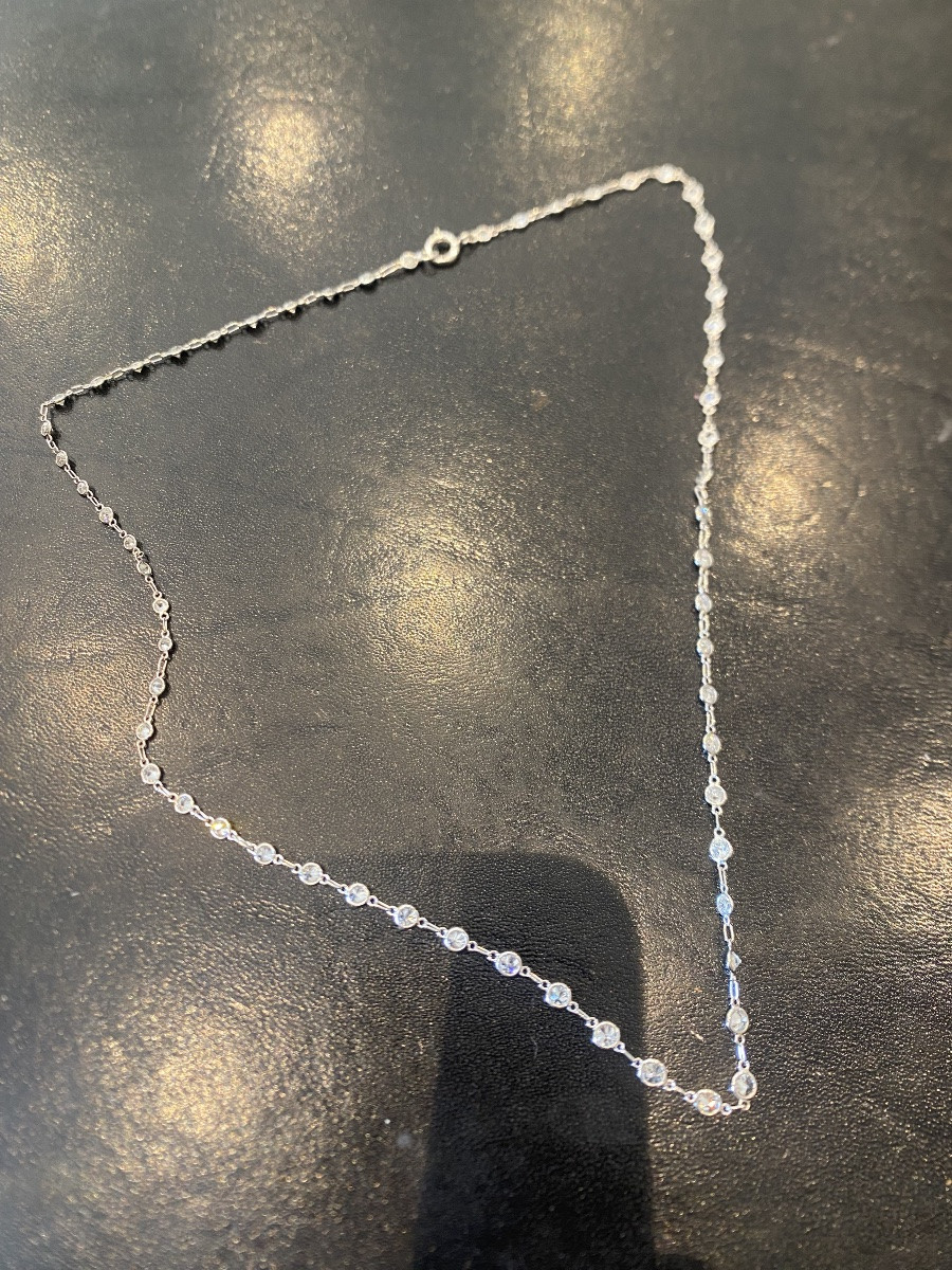 Collier en platine et diamants 3,50 carats-photo-1