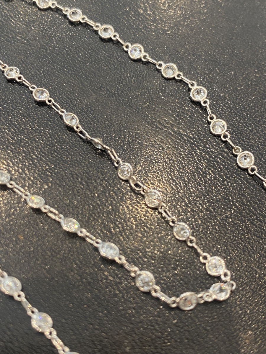 Collier en platine et diamants 3,50 carats-photo-3