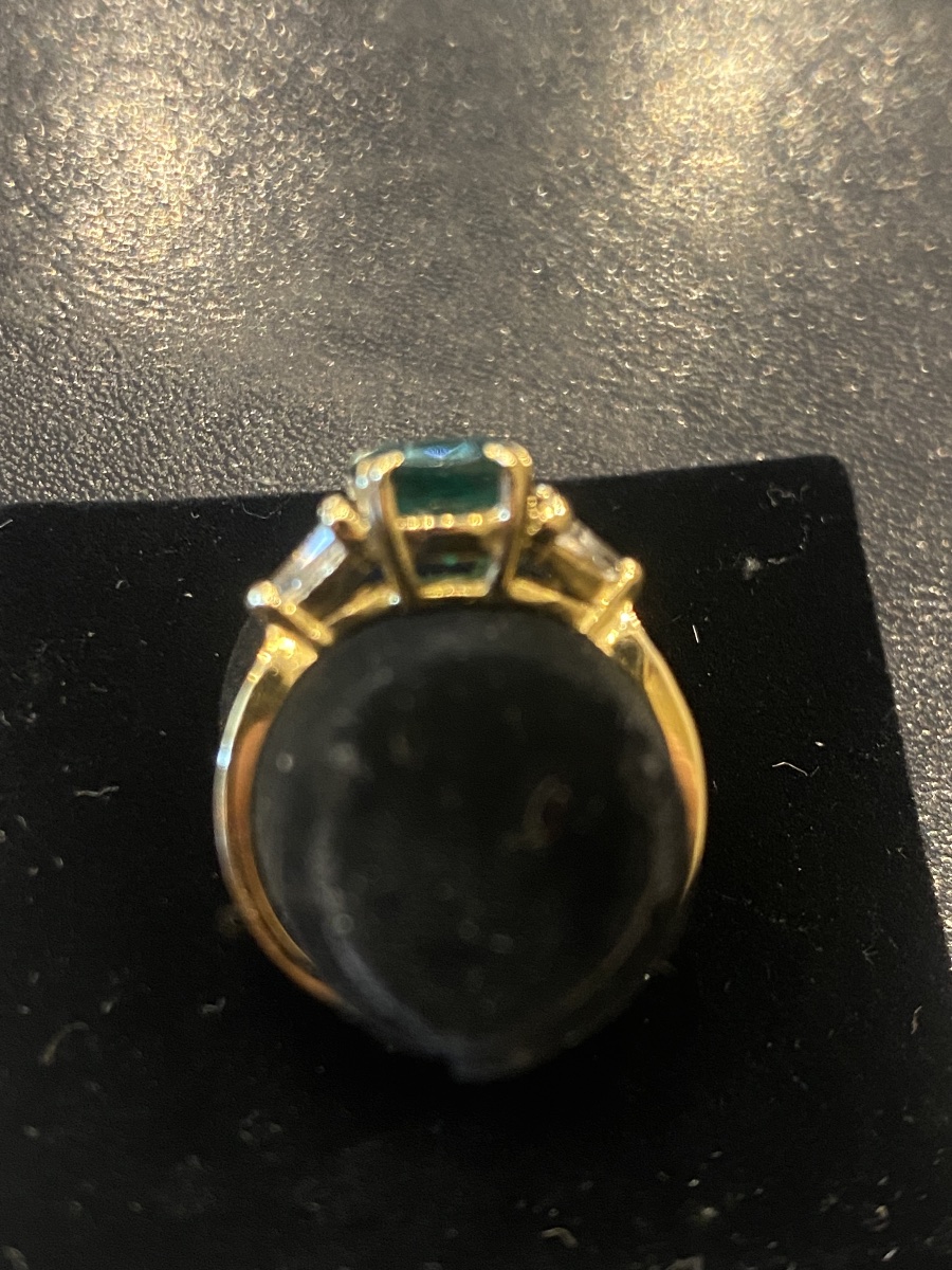 Bague or émeraude et diamants -photo-2