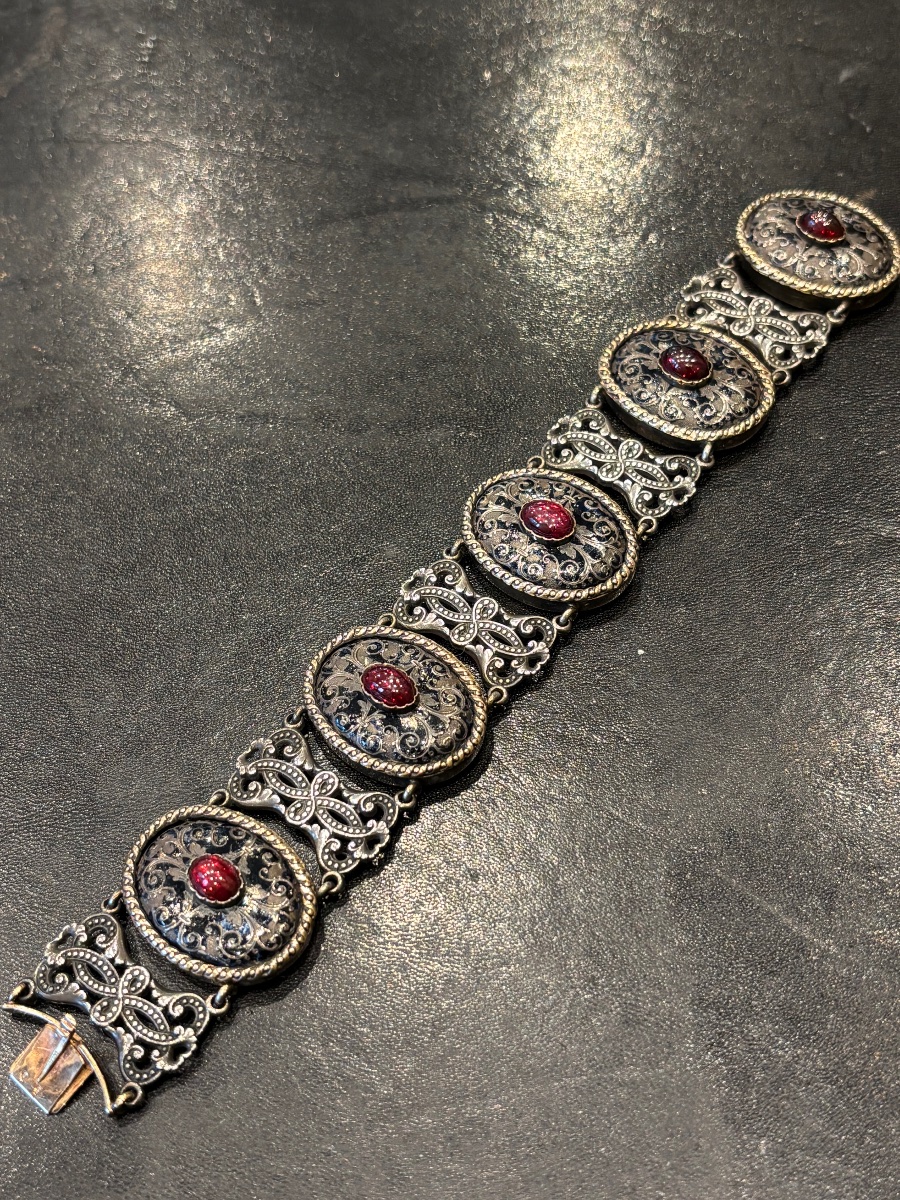 JULES WIESE  BRACELET en or 750/1000 et argent 800/1000 vers 1860-photo-2