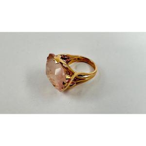 Leon Hatot, Bague Or Quartz Rose