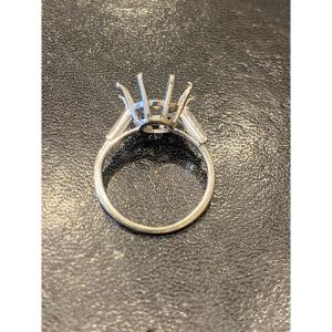 Gold And Platinum Ring Setting For A Solitaire Diamond 