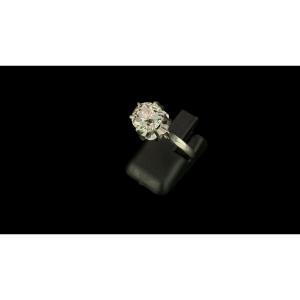 Bague or et platine diamant 1,80 carats solitaire