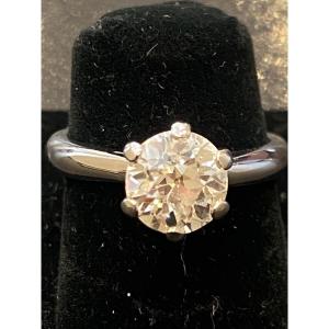 Solitaire Diamond Ring 1.50 Carats Gold 750