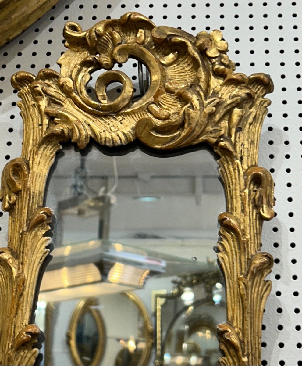 Pair Of Louis XV Mirrors 56x21 Cm-photo-4