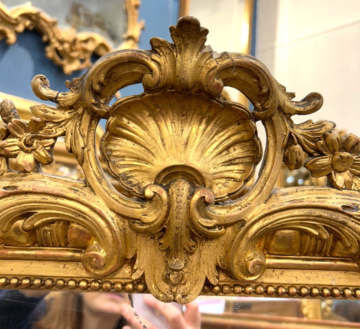Miroir Louis XV De Glace Cheminée , 100x180cm -photo-2