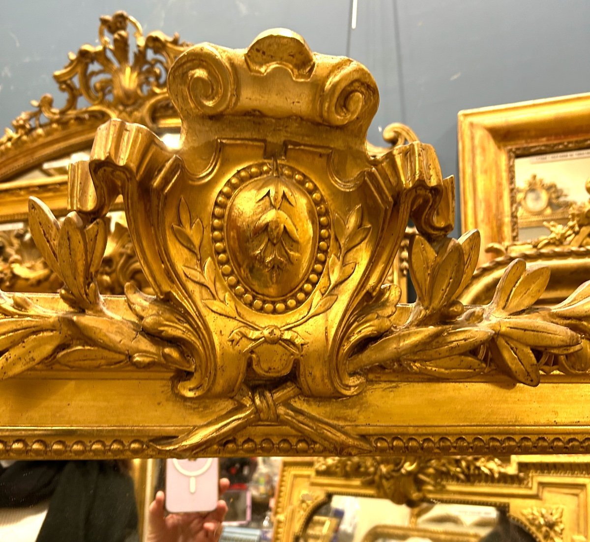 Miroir Louis XV Glace De Cheminée 118x167 Cm-photo-2
