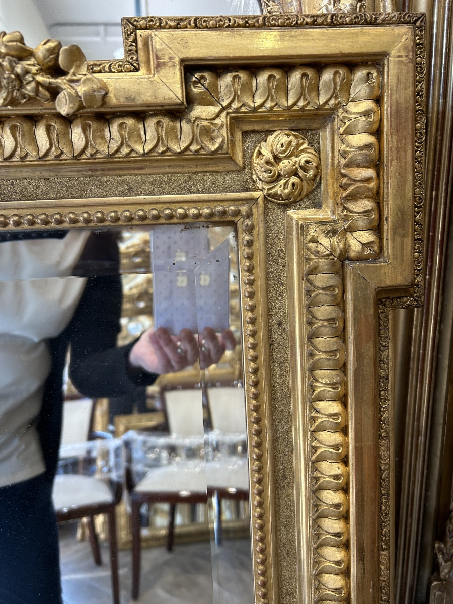 Louis XVI Mirror, Antique Glass, 93x145 Cm -photo-3