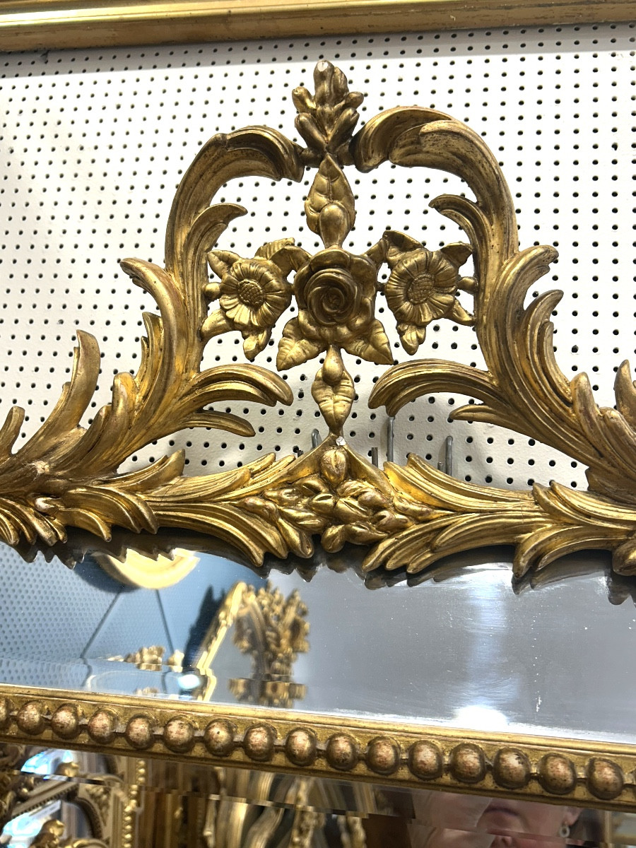 Miroir à facette Louis XV , 100x140 cm glace ancienne -photo-2