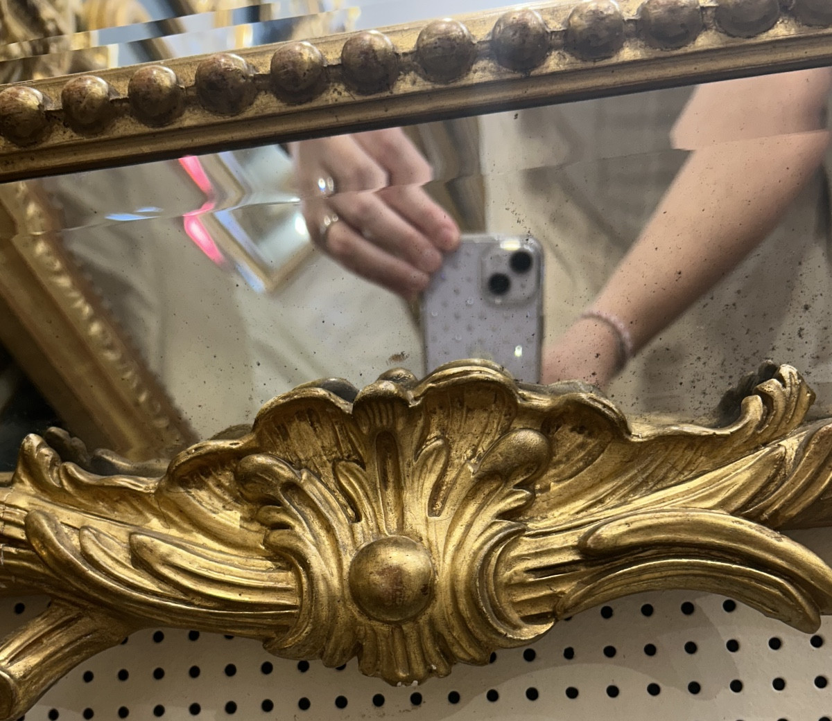 Miroir à facette Louis XV , 100x140 cm glace ancienne -photo-4