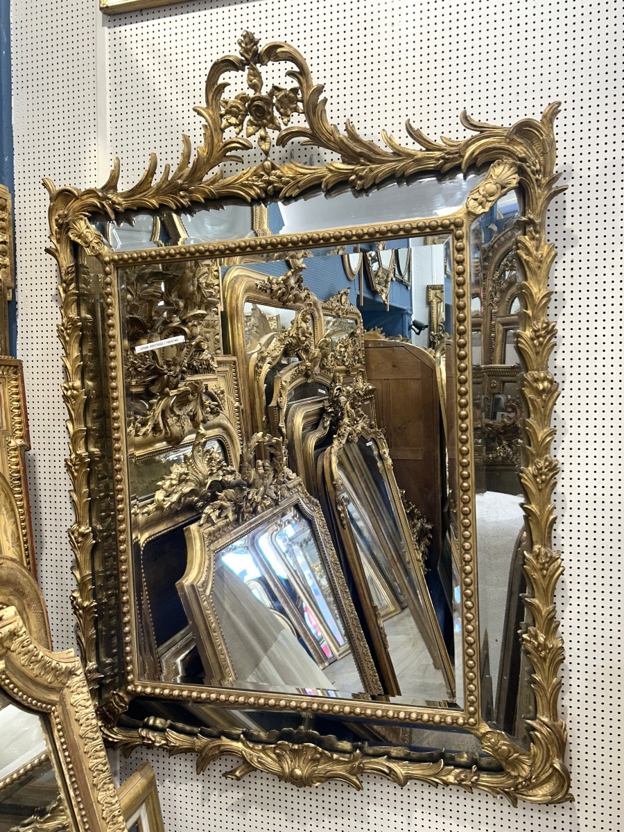 Miroir à facette Louis XV , 100x140 cm glace ancienne 