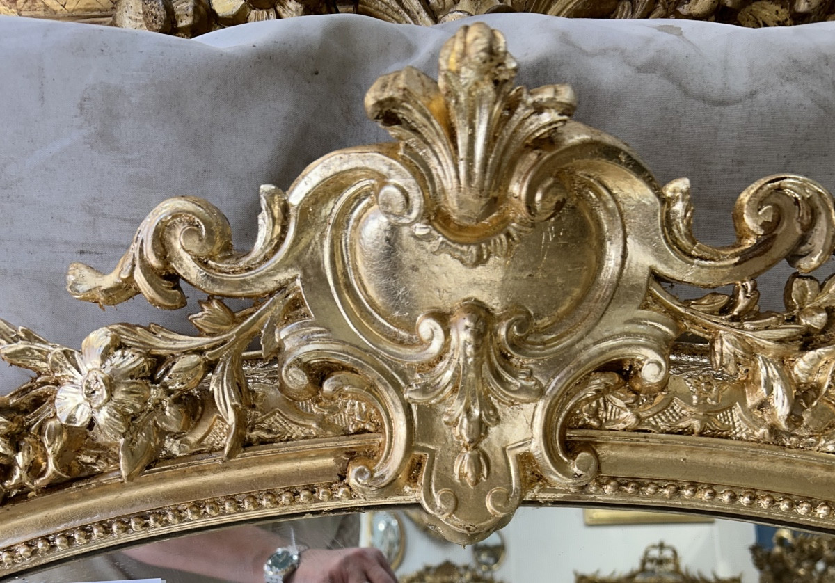 Miroir Louis XV glacede cheminée Louis XV-photo-2