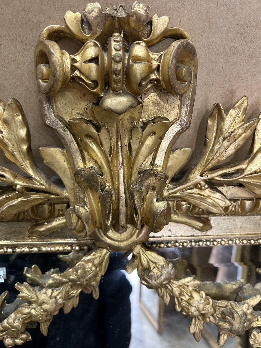 Miroir louis XVI glace ancienne 94/90x150-photo-2