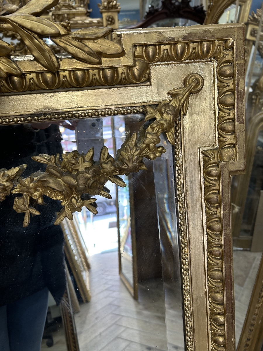 Miroir louis XVI glace ancienne 94/90x150-photo-3