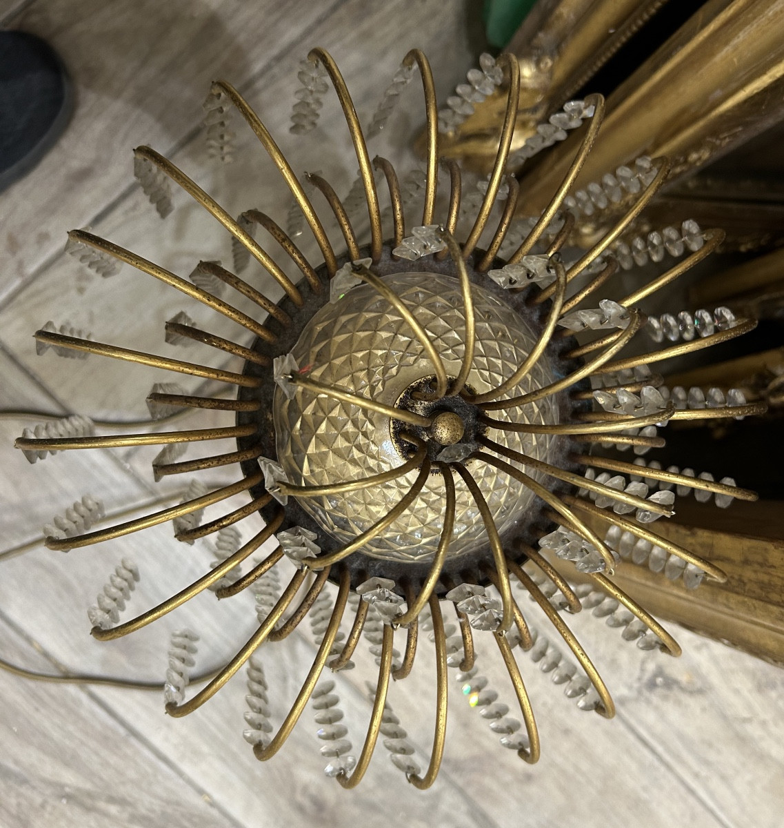 Lampe à pampilles bronze -photo-3