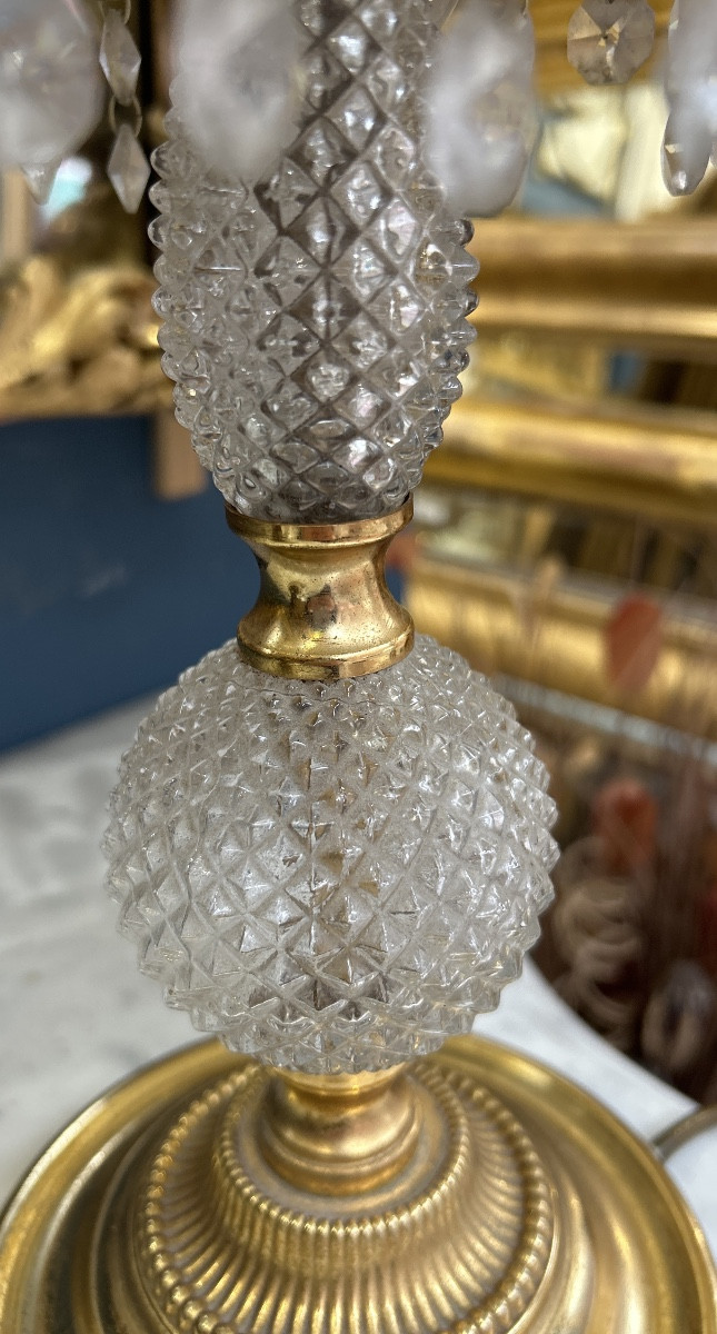 Lampe à pampilles bronze -photo-4