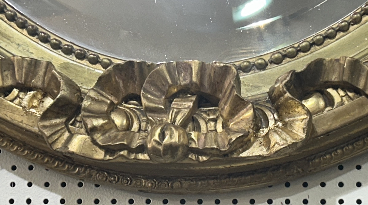 Miroir ovale deux oiseaux (glace dit de mariage ) 70x100 cm-photo-4